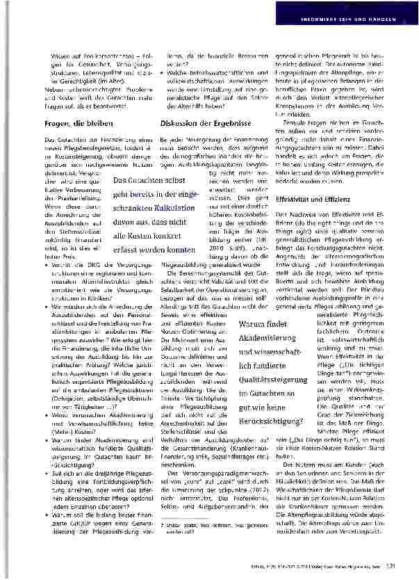 Vorschauseite 6: Denn sie wissen nicht, wie es sein wird Stellungnahme zum Forschungsqotachten Finanzierung eines neuen Pflegeberufegesetzes Ergebnisbericht Prognos/WIAD