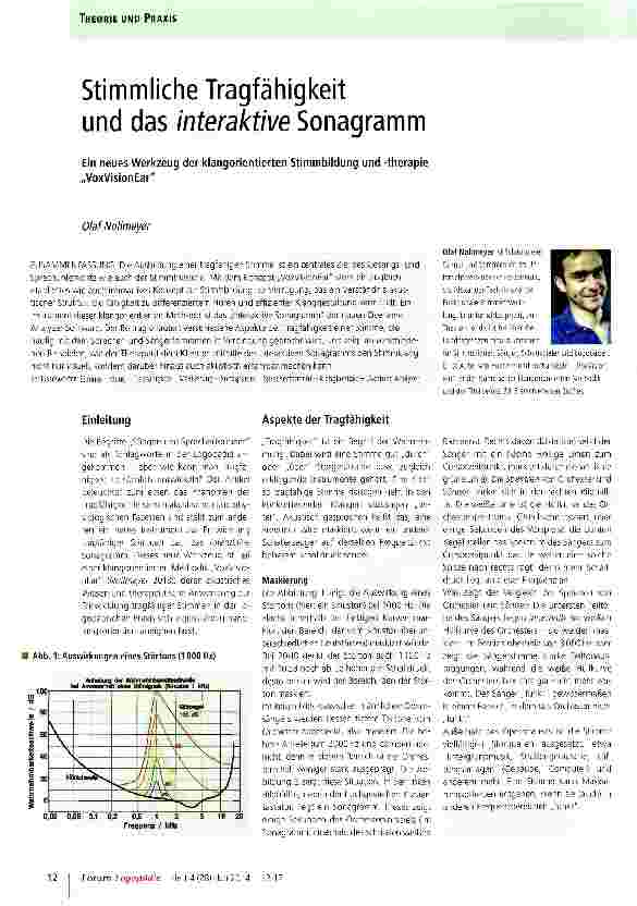 Vorschauseite 1: Stimmliche Tragfähigkeit und das interaktive Sonagramm