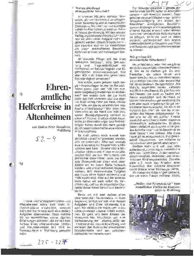 Vorschauseite 1: Ehrenamtliche Helferkreise in Altenheimen