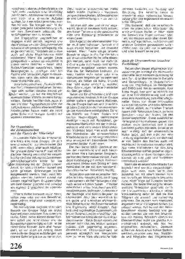 Vorschauseite 2: Ehrenamtliche Helferkreise in Altenheimen