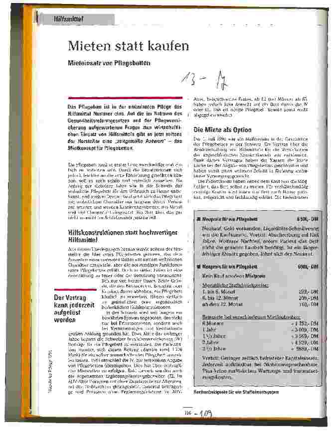Vorschauseite 1: Mieten statt kaufen Mieteinsatz von Pflegebetten