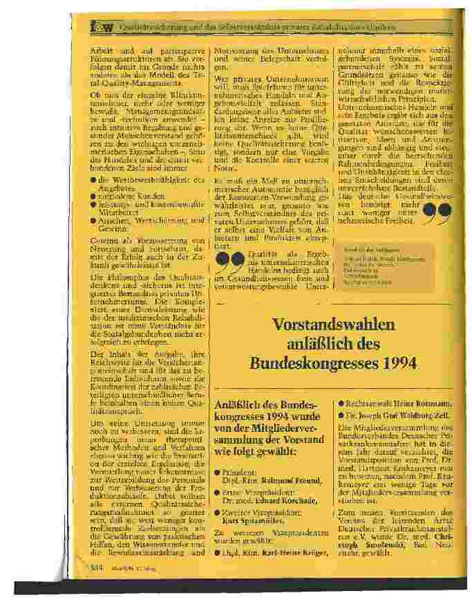 Vorschauseite 6: Mitteilungen des Bundesverbandes Deutscher Privatkrankenanstalten Qualitässicherung und das Selbstverständnis privater Rehakliniken