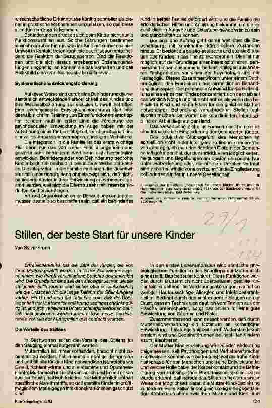 Vorschauseite 1: Stillen, der beste Start für unsere Kinder