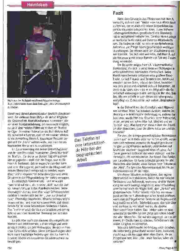 Vorschauseite 5: Der Draht zur Welt Das eigene Telephon ermöglicht Pflegebedürftigen, ihr Leben selbst in die Hand zu nehmen