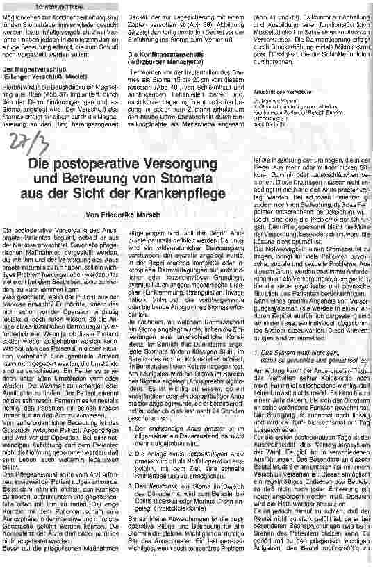 Vorschauseite 1: Die postoperative Versorgung von Stomapatienten aus Sicht der Krankenpflege