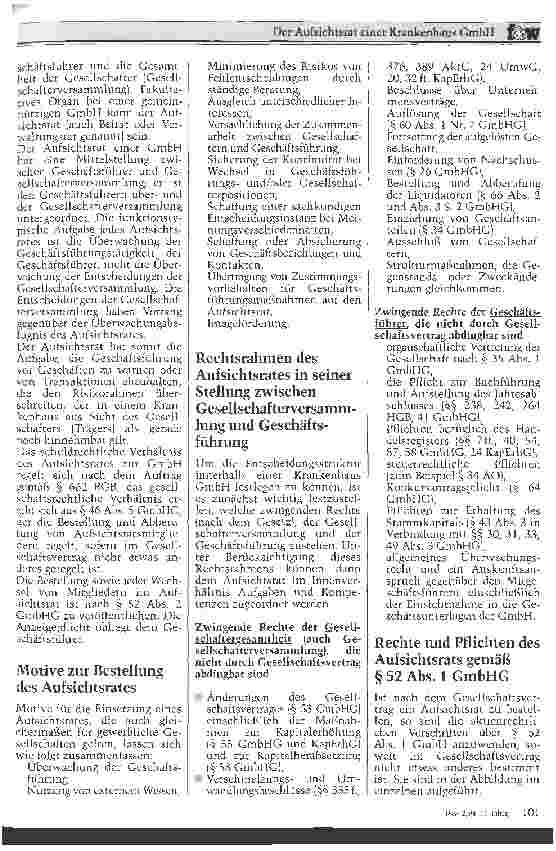 Vorschauseite 2: Der Aufsichtsrat einer Krankenhaus GmbH