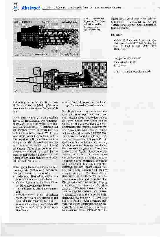 Vorschauseite 2: Prävention von Komplikationen durch zentralvenöse Katheter