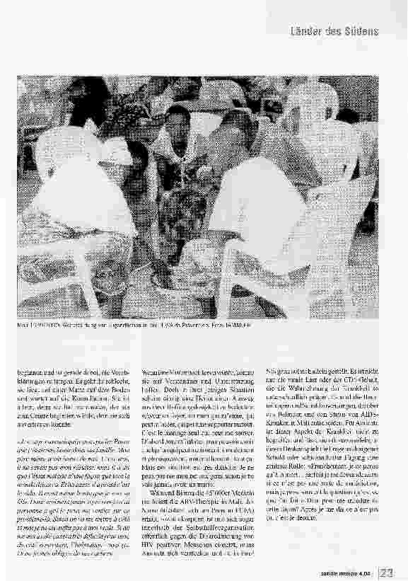 Vorschauseite 3: Der Umgang mit Aids in Mali. Schuldzuweisungen und rigide moralische Urteile
