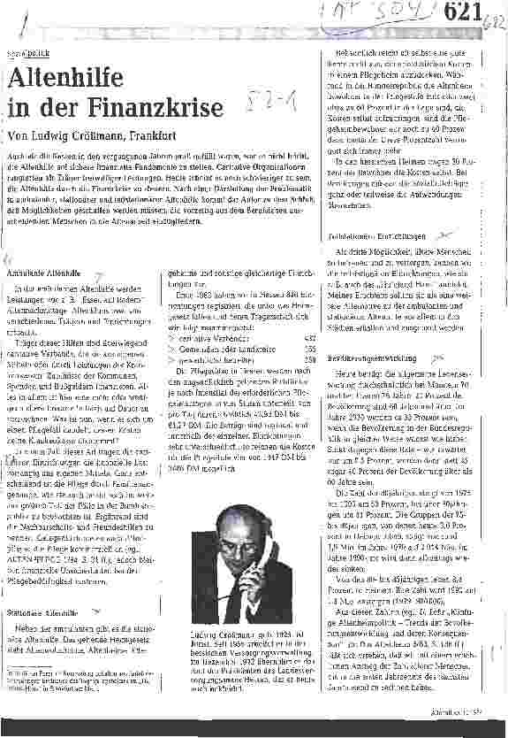Vorschauseite 1: Altenhilfe in der Finanzkrise