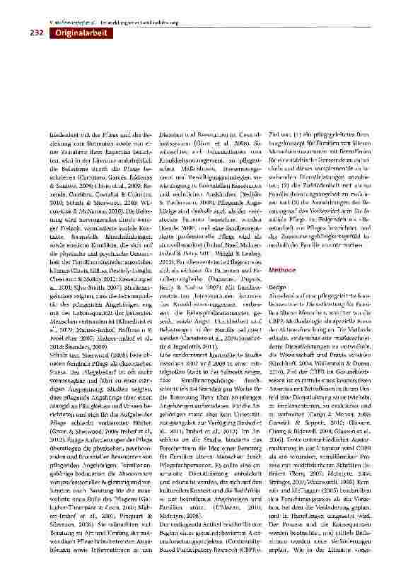 Vorschauseite 2: Entwicklung einer pflegegeleiteten Familienberatung für Familien älterer Menschen: Der erste Zyklus eines gemeindebasierten Aktionsforschungsprojektes (CBPR)