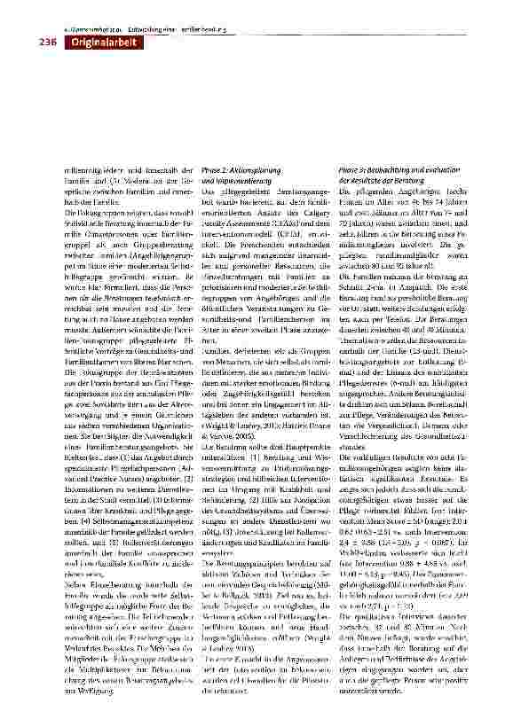 Vorschauseite 6: Entwicklung einer pflegegeleiteten Familienberatung für Familien älterer Menschen: Der erste Zyklus eines gemeindebasierten Aktionsforschungsprojektes (CBPR)