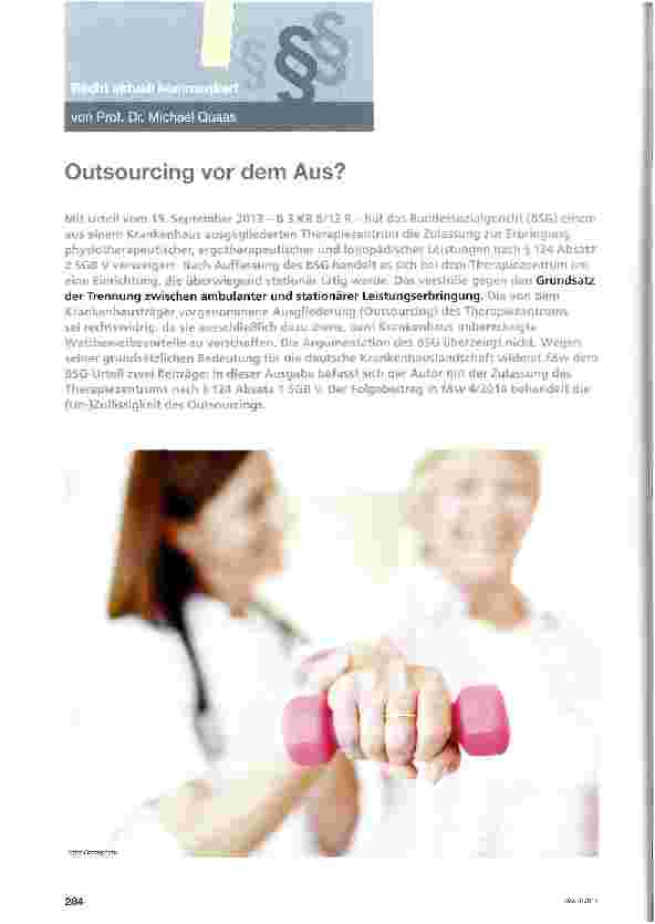 Vorschauseite 1: Outsourcing vor dem Aus?