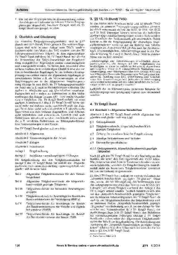 Vorschauseite 2: Die Entgeltordnung des Bundes zum TVöD - die wichtigsten Neuerungen
