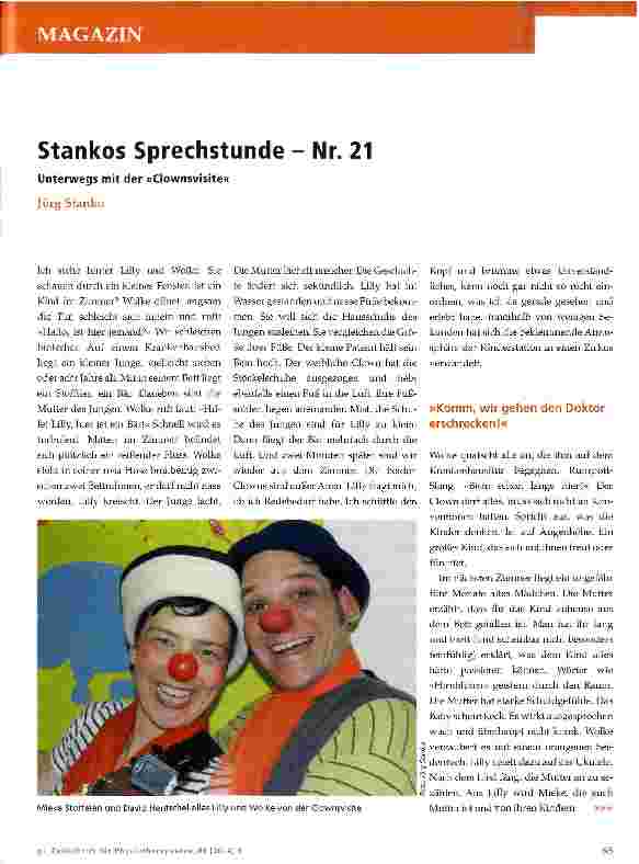 Vorschauseite 1: Stankos Sprechstunde - Nr. 21