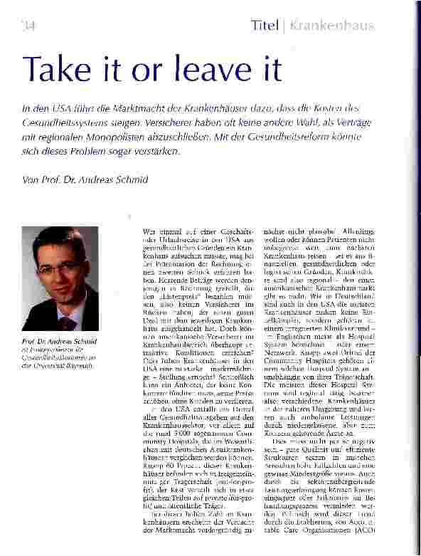 Vorschauseite 1: Take it or leave it