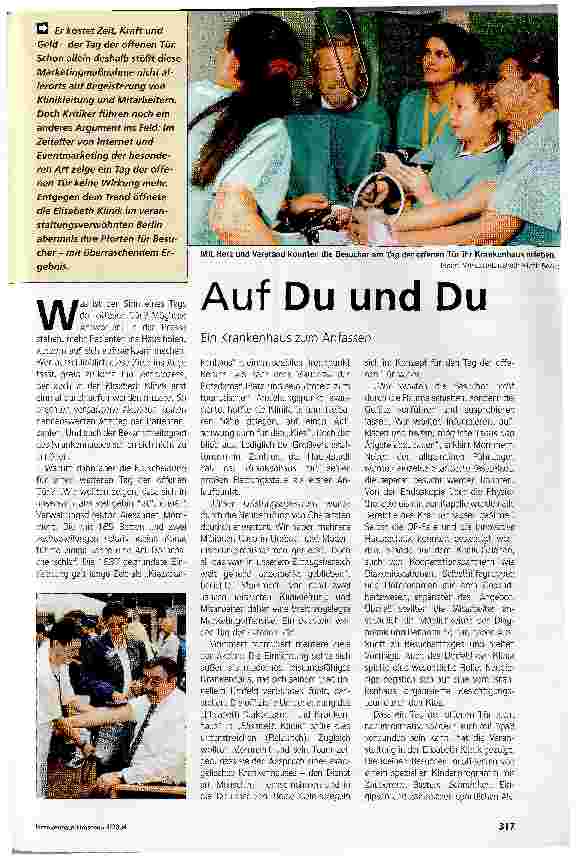 Vorschauseite 1: Auf Du und DuEin Krankenhaus zum Anfassen