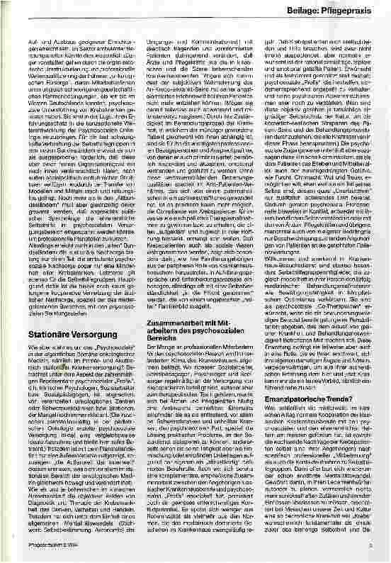 Vorschauseite 2: Wie weit sind wir gekommen? Eine Standortskizze der Psychosozialen Onkologie (PO)