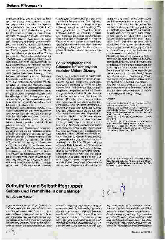 Vorschauseite 3: Wie weit sind wir gekommen? Eine Standortskizze der Psychosozialen Onkologie (PO)