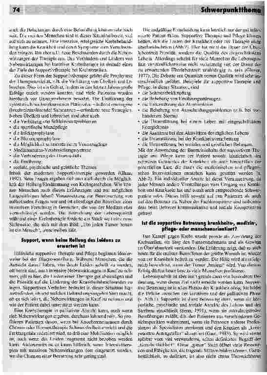 Vorschauseite 2: Supportive Pflege und Behandlung (S) krebskranker Menschen