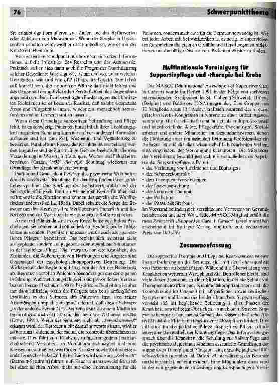 Vorschauseite 4: Supportive Pflege und Behandlung (S) krebskranker Menschen