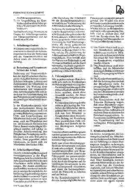 Vorschauseite 3: Personalmanagement im Pflegedienst - Vortrag, BALK-Kongreß Berlin 28. 02. /01. 03. 94