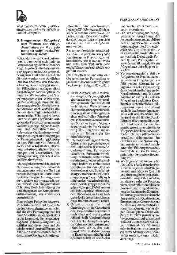 Vorschauseite 4: Personalmanagement im Pflegedienst - Vortrag, BALK-Kongreß Berlin 28. 02. /01. 03. 94