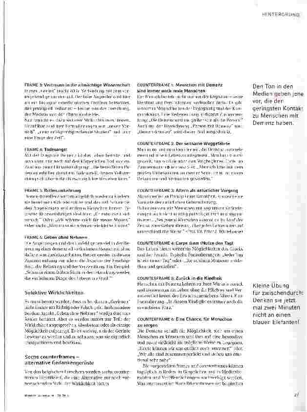 Vorschauseite 2: Sprache macht Demenz. Oder: Der blaue Elefant geht um!