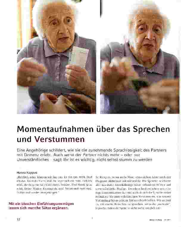 Vorschauseite 1: Momentaufnahmen über das Sprechen und Verstummen