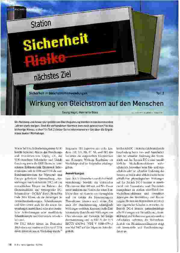 Vorschauseite 1: Wirkung von Gleichstrom auf den Menschen