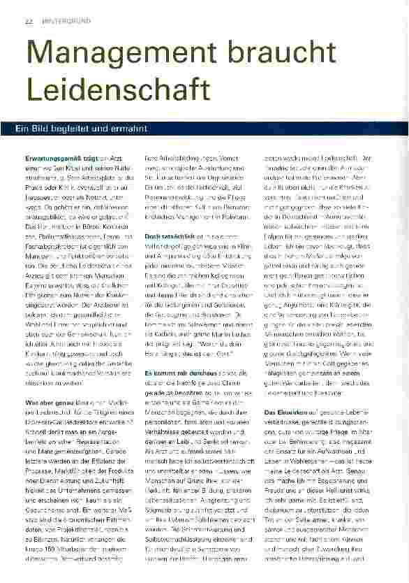 Vorschauseite 1: Management braucht Leidenschaft