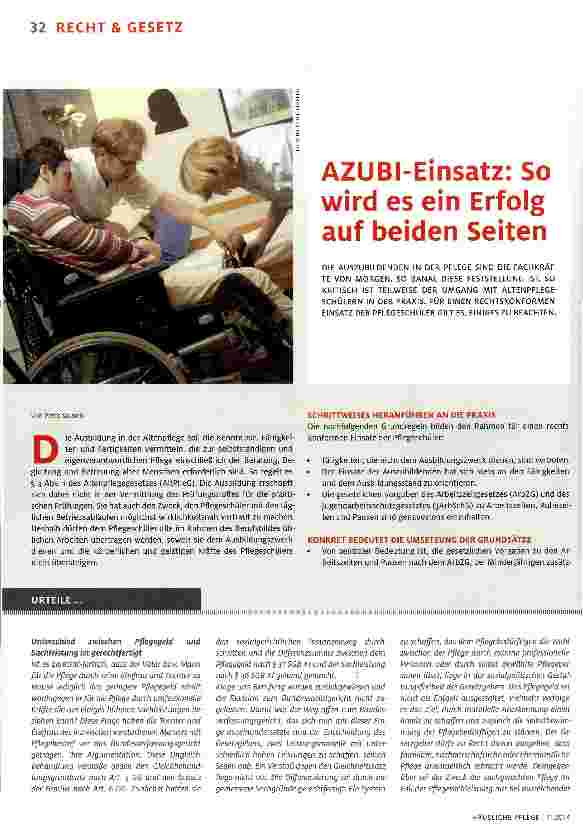 Vorschauseite 1: AZUBI-Einsatz: So wird es ein Erfolg auf beiden Seiten