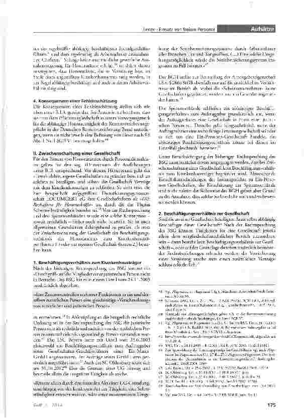 Vorschauseite 6: Der Einsatz von Pflegepersonal und Ärzten außerhalb von Arbeitsverhältnissen