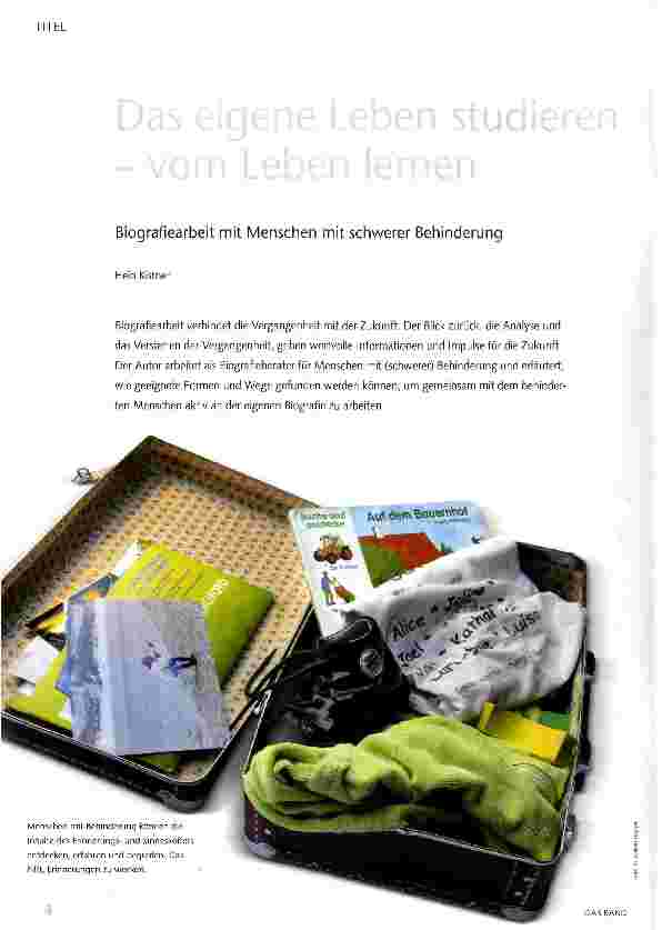 Vorschauseite 1: Biografiearbeit mit Menschen mit schwerer Behinderung