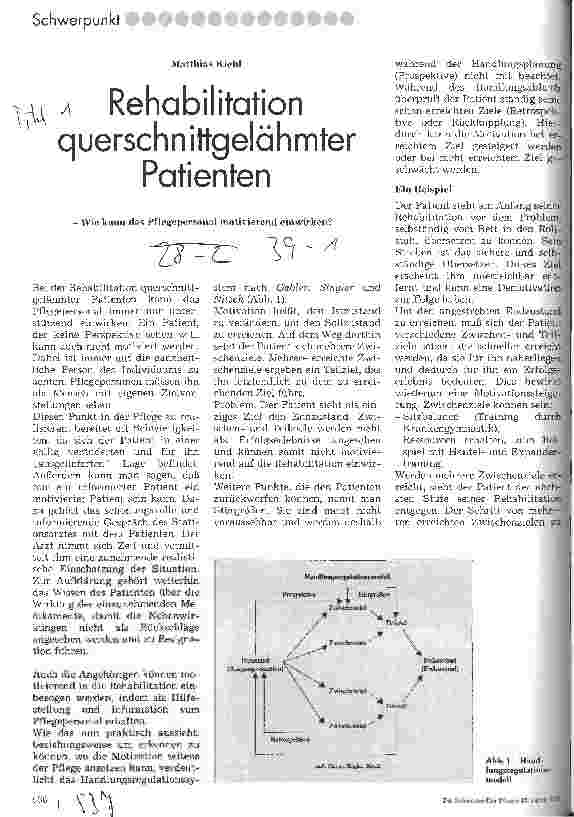 Vorschauseite 1: Rehabilitation querschnittgelähmter Patienten Wie kann Pflegepersonal motivierend einwirken?