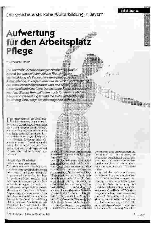 Vorschauseite 1: Aufwertung für den Arbeitsplatz Erfolgreiche erste Reha-Weiterbildung