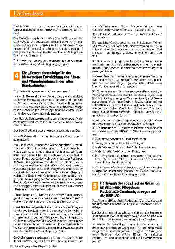 Vorschauseite 3: Die Mindestbauverordnung für Altenund Pflegeheime in der BRD und ihre Bedeutung für die neuen Bundesländer