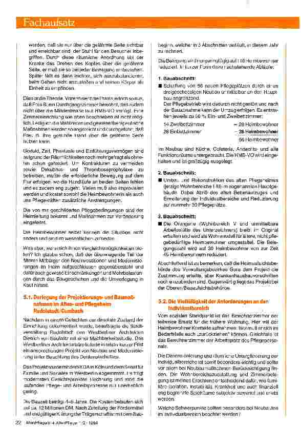 Vorschauseite 5: Die Mindestbauverordnung für Altenund Pflegeheime in der BRD und ihre Bedeutung für die neuen Bundesländer