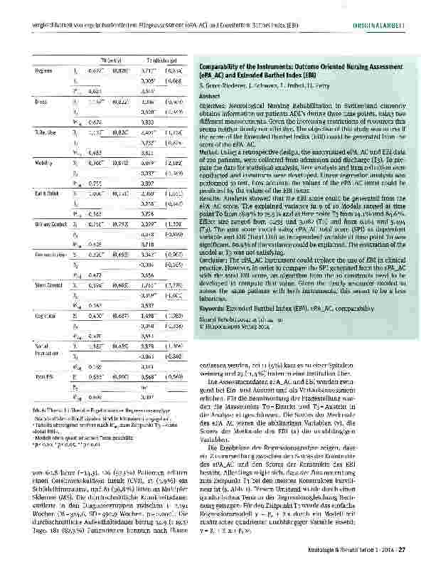 Vorschauseite 4: Vergleichbarkeit von ergebnisorientiertem Pflegeassessment (ePA_AC) und Erweitertem Barthel Index (EBI)