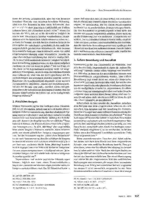 Vorschauseite 5: Zum Dienstunfallrecht der Beamten