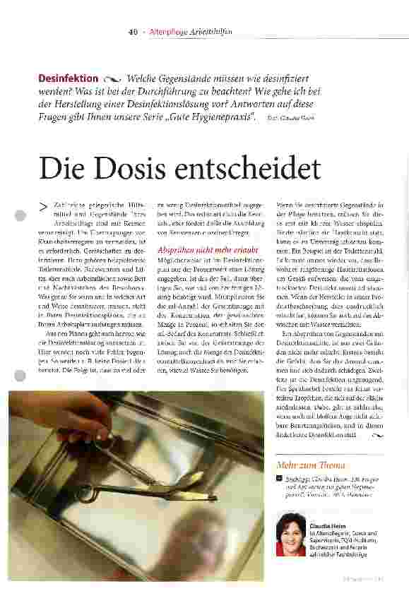 Vorschauseite 1: Die Dosis entscheidet