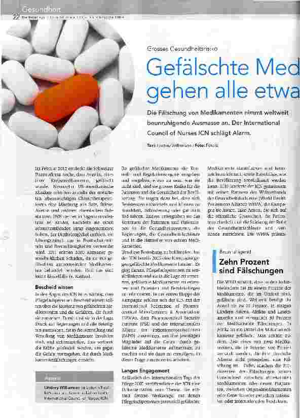 Vorschauseite 1: Gefälschte Medikamente gehen alle etwas an