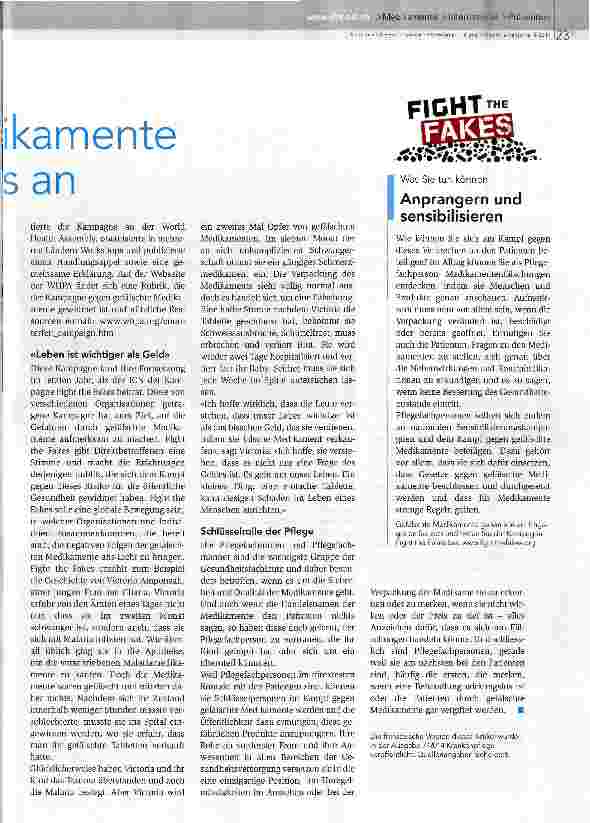 Vorschauseite 2: Gefälschte Medikamente gehen alle etwas an