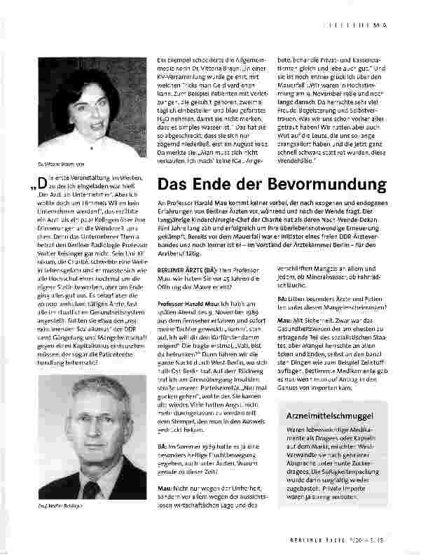 Vorschauseite 2: Der Aufbruch der Ärzte im Osten vor 25 Jahren