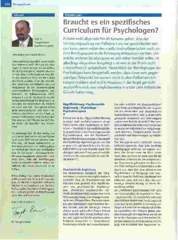 Vorschauseite 1: Curriculum für Psychologen?