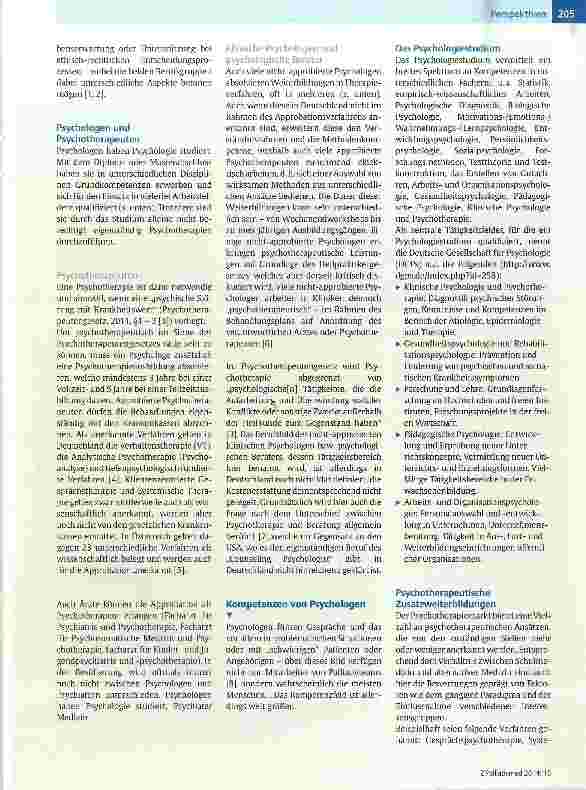Vorschauseite 2: Curriculum für Psychologen?