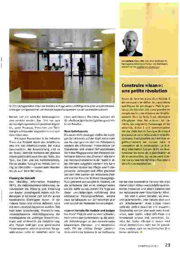 Vorschauseite 2: Wie kann ein Spital «lean» gebaut werden?