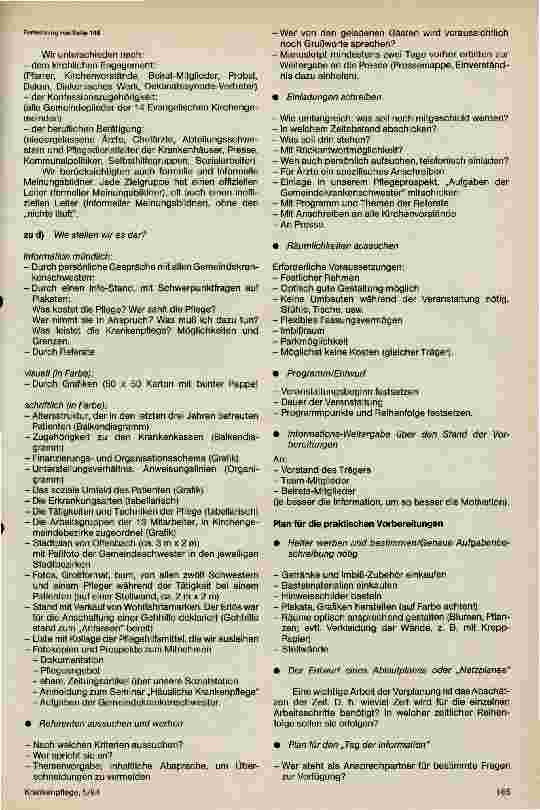 Vorschauseite 2: Tag der Information ein Mittel der Öffentlichkeitsarbeit auch in der Gemeindekrankenpflege