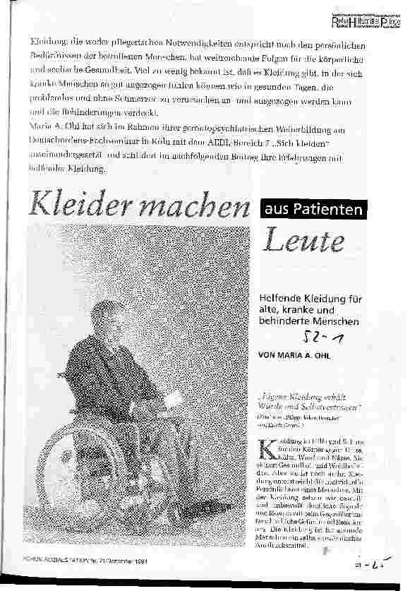 Vorschauseite 1: Kleider machen aus Patienten Leute Helfende Kleidung für alte, kranke und behinderte Menschen