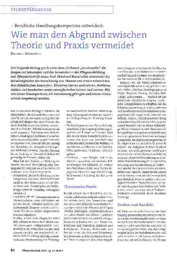 Vorschauseite 1: Wie man den Abgrund zwischen Theorie und Praxis vermeidet
