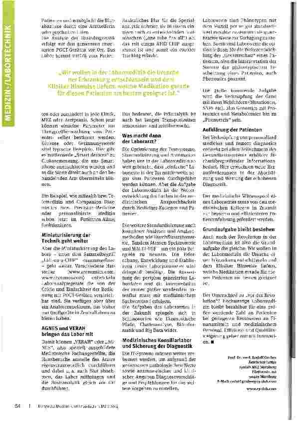 Vorschauseite 4: Blut muss fließenGrenzen der Laborzentralisierung